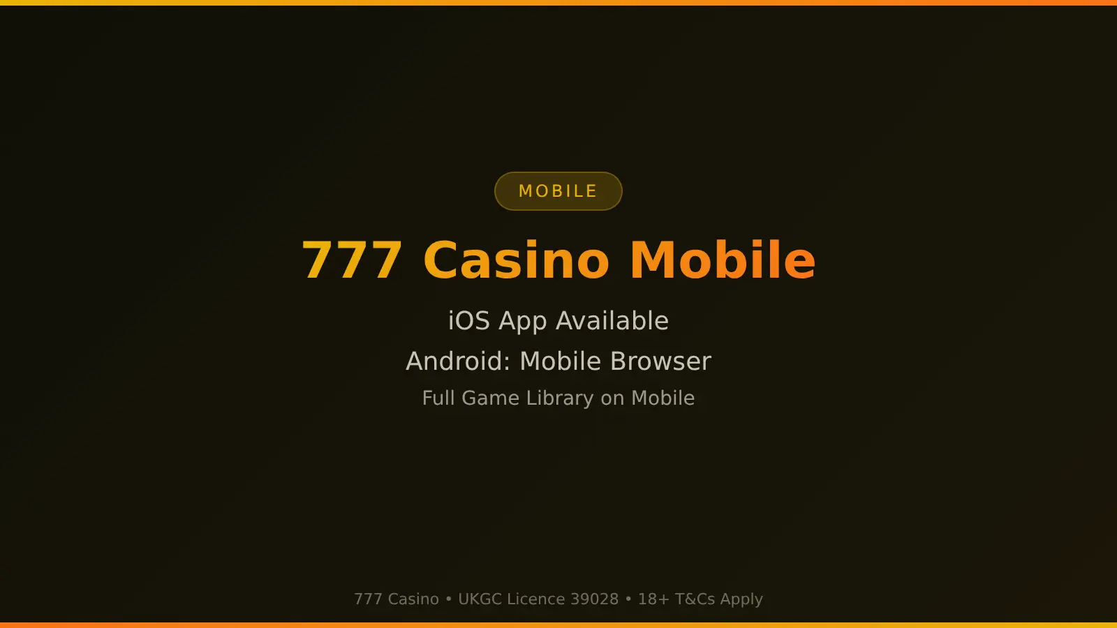 777 Casino iOS app - mobile casino interface