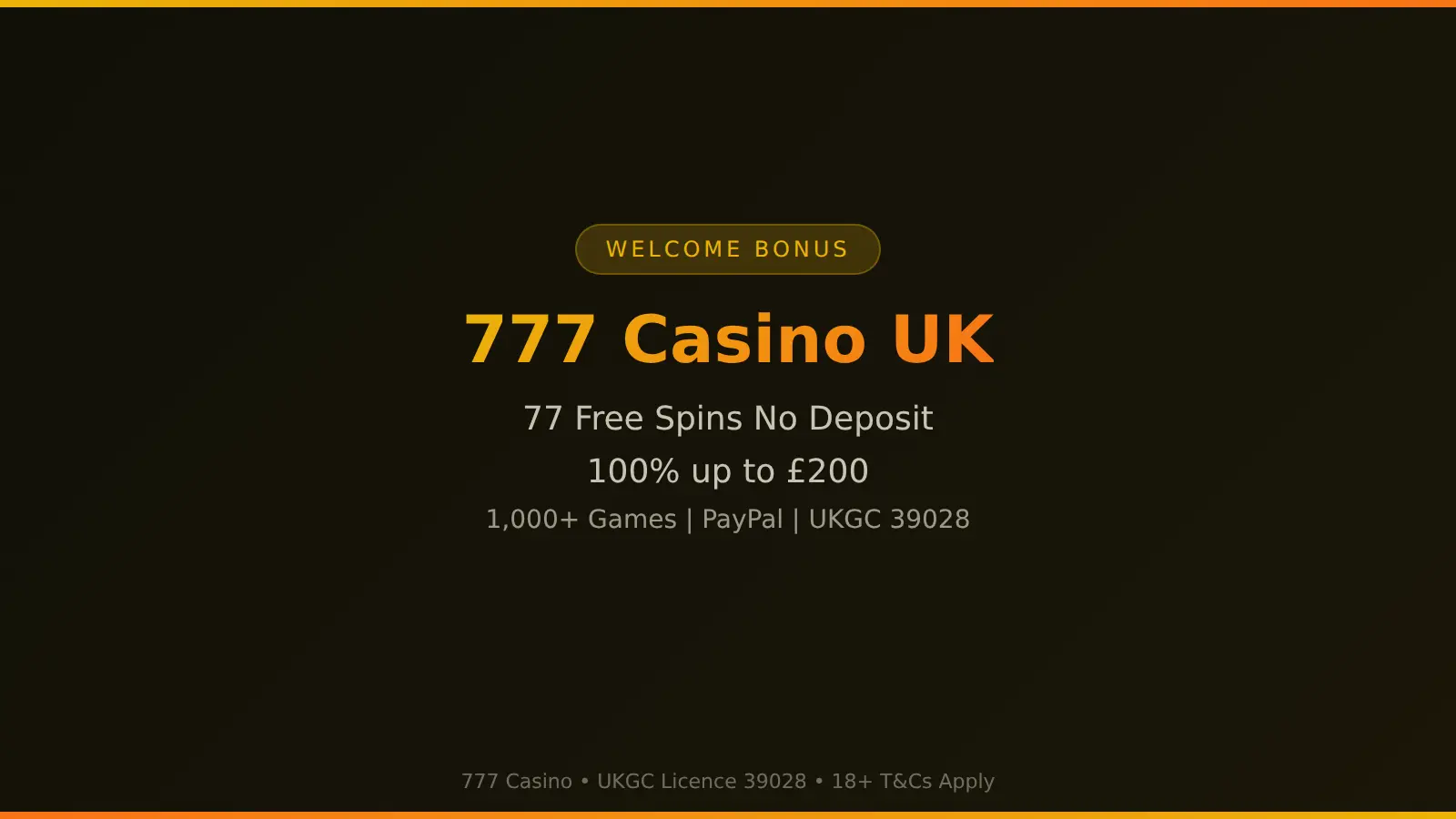 777 Casino UK overview - 77 free spins, 1,000+ games, UKGC licensed